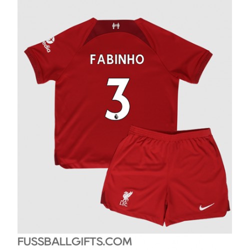 Liverpool Fabinho #3 Fußballbekleidung Heimtrikot Kinder 2022-23 Kurzarm (+ kurze hosen)